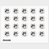 Sticker Rond Kit de tambour noir : (Feuille)