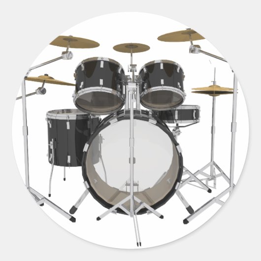 Sticker Rond Kit de tambour noir : (Devant)