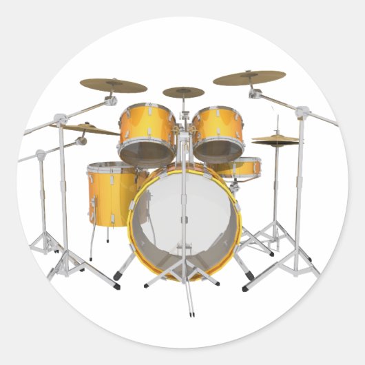 Sticker Rond Kit de tambour or/jaune : (Devant)