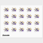 Sticker Rond Kit de tambour pourpre : (Feuille)