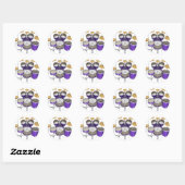 Sticker Rond Kit de tambour pourpre : (Feuille)