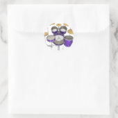 Sticker Rond Kit de tambour pourpre : (Sac)