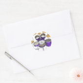 Sticker Rond Kit de tambour pourpre : (Enveloppe)