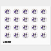 Sticker Rond Kit de tambour pourpre : (Feuille)