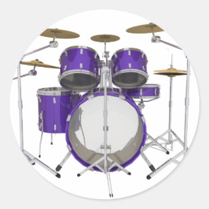 Sticker Rond Kit de tambour pourpre :