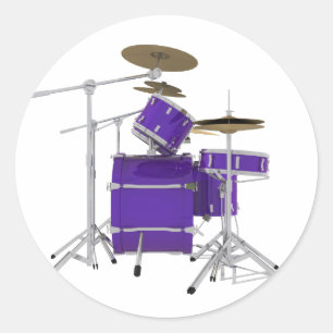 Sticker Rond Kit de tambour violet/violet :