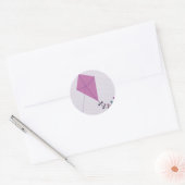Sticker Rond Kite rose (Enveloppe)