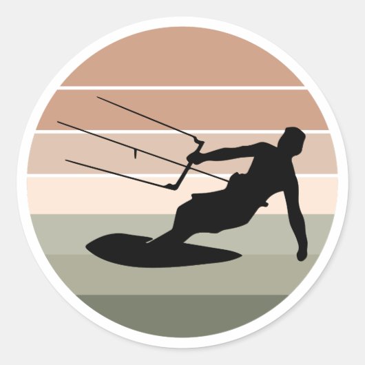 Sticker Rond Kitesurf Kitesurf Kitesurf Sports nautiques (Devant)
