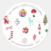 Sticker Rond Kitsch Noël | Fêtes Rétro (Devant)