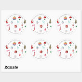 Sticker Rond Kitsch Noël | Fêtes Rétro (Feuille)