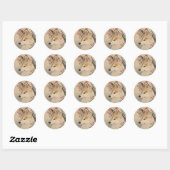 Sticker Rond Kitsune & cherry blossom (Feuille)