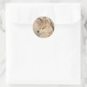 Sticker Rond Kitsune & cherry blossom (Sac)