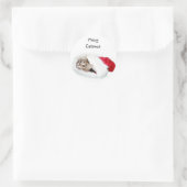 Sticker Rond Kitten à Santa Hat (Sac)