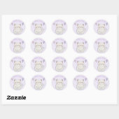 Sticker Rond Kitten and hearts, personalized (Feuille)