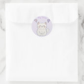 Sticker Rond Kitten and hearts, personalized (Sac)