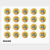 Sticker Rond Kitten cool en lunettes de soleil (Feuille)