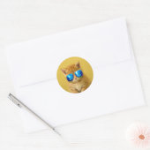Sticker Rond Kitten cool en lunettes de soleil (Enveloppe)