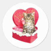 Sticker Rond Kitten dans Candy Box (Devant)