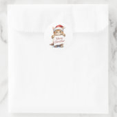 Sticker Rond Kitten Joyeux Noël (Sac)
