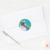 Sticker Rond Kitten Spire vers le haut arc-en-ciel (Enveloppe)