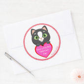 Sticker Rond Kitten Valentin (Enveloppe)