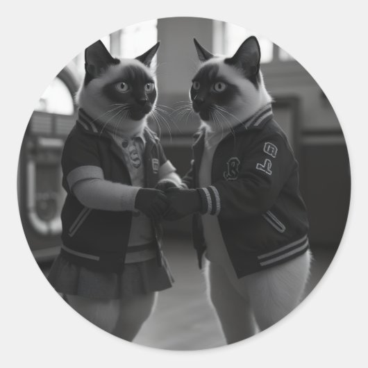 Sticker Rond Kitties Sock Hop (Devant)