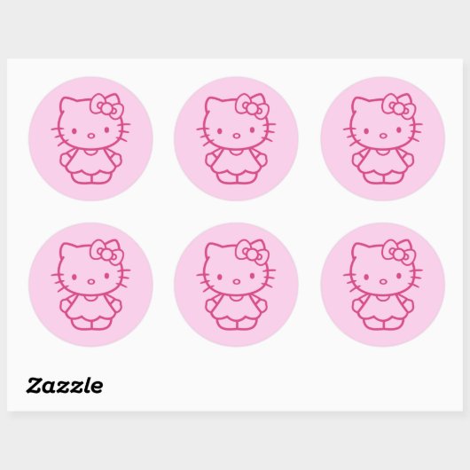 Sticker Rond Kitty (Feuille)