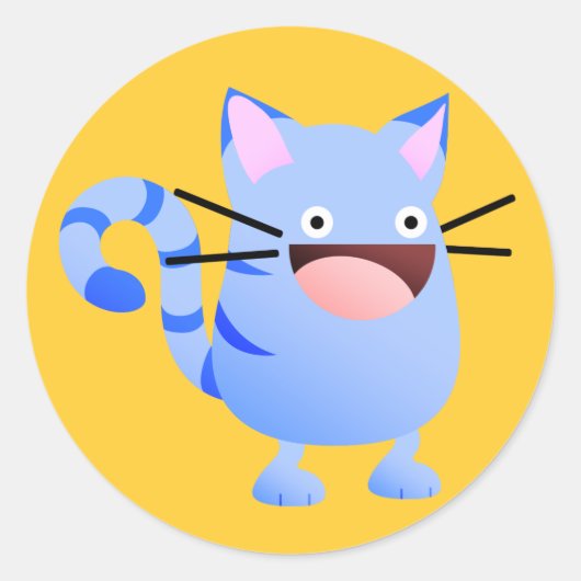 Sticker Rond Kitty Bounce Blue (Devant)