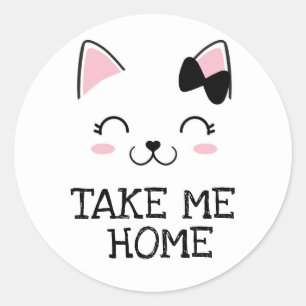 Sticker Rond Kitty Cat