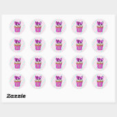 Sticker Rond Kitty Cat Cupcake Anniversaire (Feuille)