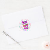 Sticker Rond Kitty Cat Cupcake Anniversaire (Enveloppe)