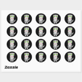 Sticker Rond Kitty - Grey Shorthair (Feuille)