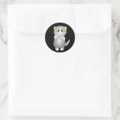 Sticker Rond Kitty - Grey Shorthair (Sac)