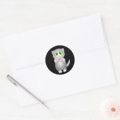 Sticker Rond Kitty - Grey Shorthair (Enveloppe)