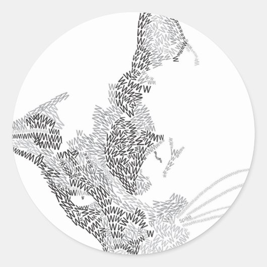Sticker Rond Kitty typographique (Devant)