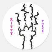Sticker Rond "KittyTude !" (Devant)