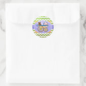 Sticker Rond Kiwi Bash Green Chevron Baby Stuff (Sac)