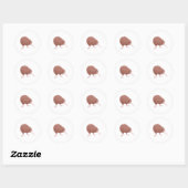 Sticker Rond Kiwi Bird (Feuille)