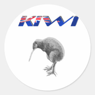 Sticker Rond Kiwi Bird Nouvelle-Zélande logo