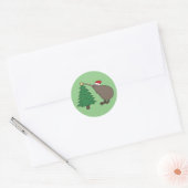 Sticker Rond Kiwi de Noël (Enveloppe)