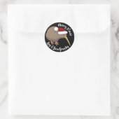 Sticker Rond Kiwi de Noël (Sac)