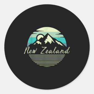 Sticker Rond Kiwi Rugby Nouvelle-Zélande Cadeau Pays Nouvelle-Z