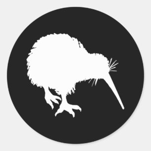 Sticker Rond Kiwi Silhouette