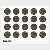 Sticker Rond Kiwi stylisé (Feuille)