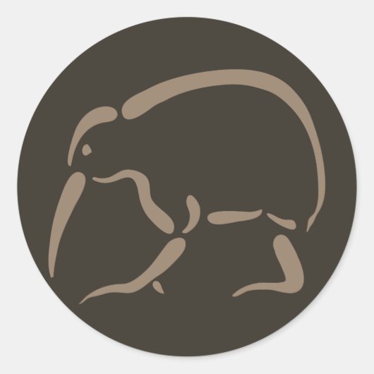Sticker Rond Kiwi stylisé (Devant)