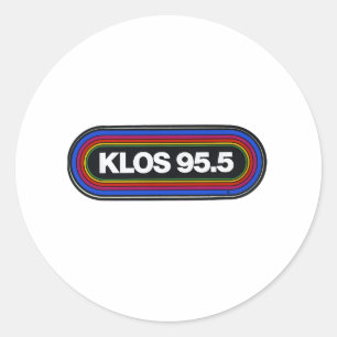 Sticker Rond Klos fm station de radio rock classique vintage