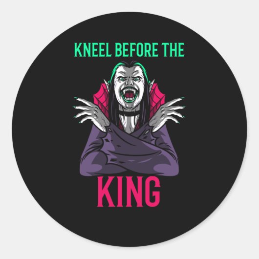Sticker Rond Kneel avant le roi Dracula (Devant)