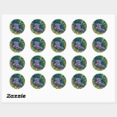 STICKER ROND KNIGHT LANCELOT, CHEVAL EN FORÊT VERTE (Feuille)
