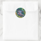 STICKER ROND KNIGHT LANCELOT, CHEVAL EN FORÊT VERTE (Sac)