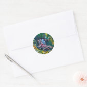 STICKER ROND KNIGHT LANCELOT, CHEVAL EN FORÊT VERTE (Enveloppe)
